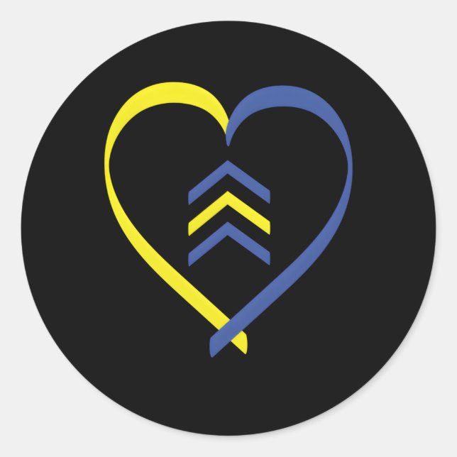 Adesivo Redondo Dia da Consciência da Síndrome de Down 21 março Tr (Frente)