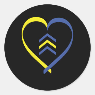 Adesivo Redondo Dia da Consciência da Síndrome de Down 21 março Tr