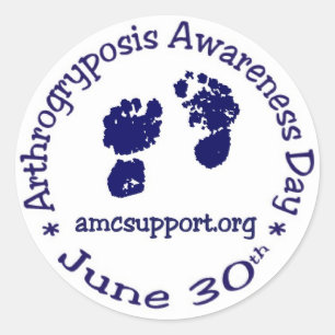 Adesivo Redondo Dia da consciência de Arthrogryposis * o 30 de
