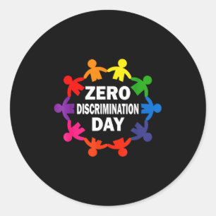Adesivo Redondo Dia da discriminação zero - igualdade inclusão hum