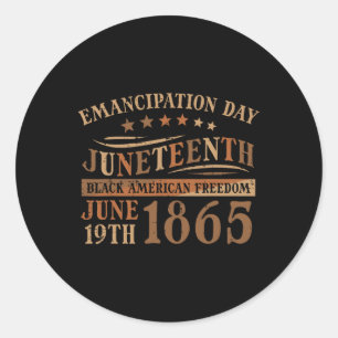 Adesivo Redondo Dia da Emancipação 19 de junho de 1865 Homens Wom