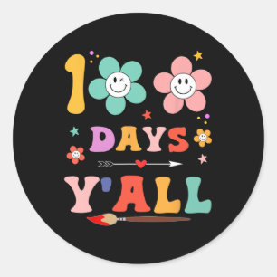 Adesivo Redondo Dia da Escola Groovy 100 Dias Vocês Todas Meninas