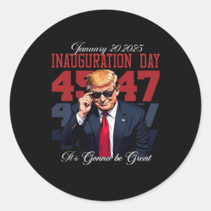 Adesivo Redondo Dia da Inauguração 2025 Presidente Donald Trump Me