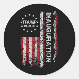 Adesivo Redondo Dia da Inauguração de Trump 2025 Presidente Memabi