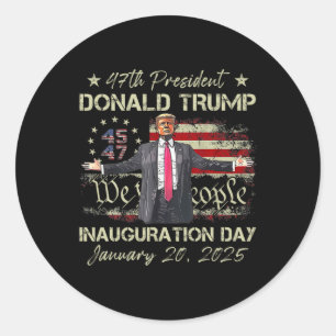 Adesivo Redondo Dia da Inauguração do 47.º Presidente Donald Trump