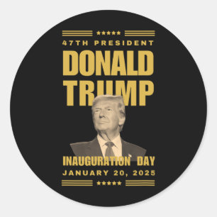 Adesivo Redondo Dia da Inauguração do Presidente Donald J. Trump 2