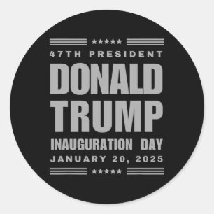 Adesivo Redondo Dia da Inauguração do Presidente Donald J. Trump 2