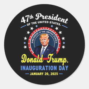 Adesivo Redondo Dia da Inauguração do Presidente Donald Trump