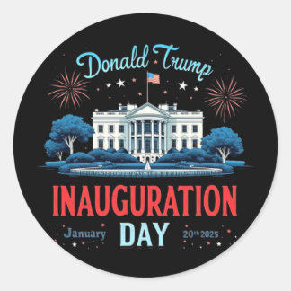 Adesivo Redondo Dia da Inauguração do Presidente Donald Trump 2025