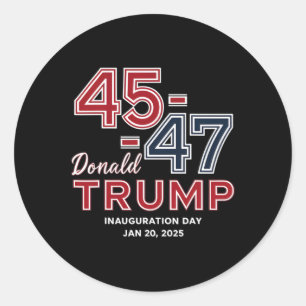 Adesivo Redondo Dia da Inauguração do Presidente Donald Trump 2025