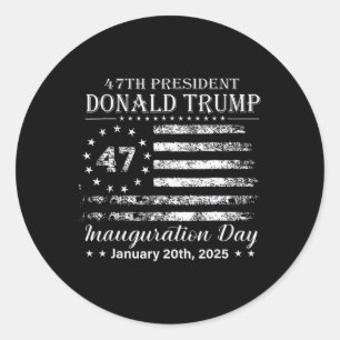 Adesivo Redondo Dia da Inauguração do Presidente Donald Trump 2025