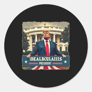 Adesivo Redondo Dia da Inauguração Presidente Donald Trump 2025 Me