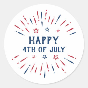 Adesivo Redondo Dia da Independência 4 de julho Patriótico America