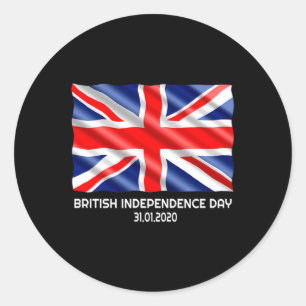 Adesivo Redondo Dia da Independência Britânica Gif do Dia de os na