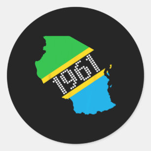Adesivo Redondo Dia da Independência da Tanzânia
