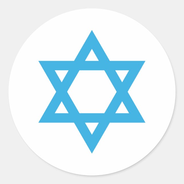 Adesivo Redondo Dia da Independência de David Israel Blue Star (Frente)