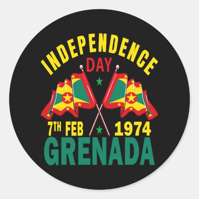 Adesivo Redondo Dia da Independência de Granada (Frente)