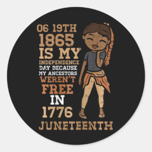 Adesivo Redondo Dia da Independência Décima Junta Menina Negra Ki