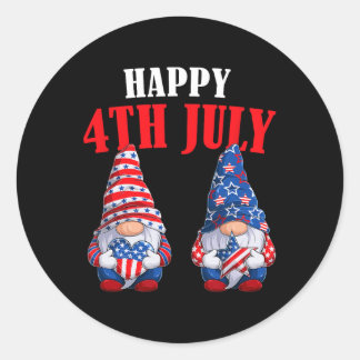 Adesivo Redondo Dia da Independência dos Gnomos América nos Patrio