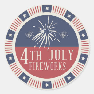 Adesivo Redondo Dia da Independência feliz 4o de trabalhos do fog