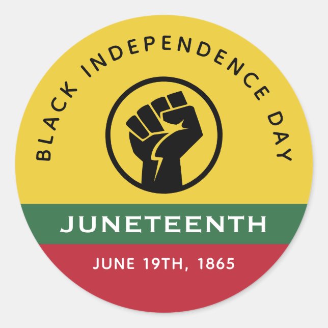 Adesivo Redondo Dia da Independência Negra Juneteenth 1865 Texto C (Frente)