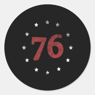 Adesivo Redondo Dia da Independência O Espírito 76 Camisa Retro 4º