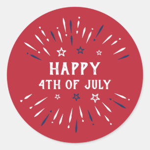 Adesivo Redondo Dia da Independência Patriótica Americana