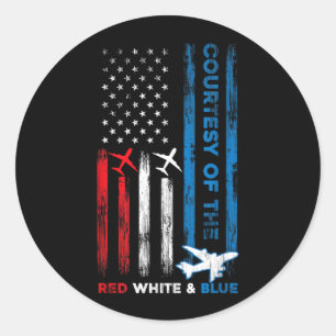 Adesivo Redondo Dia da Independência Vermelho Branco Azul Bandeira