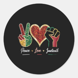 Adesivo Redondo Dia da Liberdade Negra Paz Amor Juneteenth