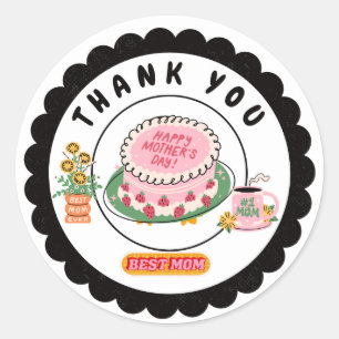 Adesivo Redondo Dia da mãe feliz do Sticker