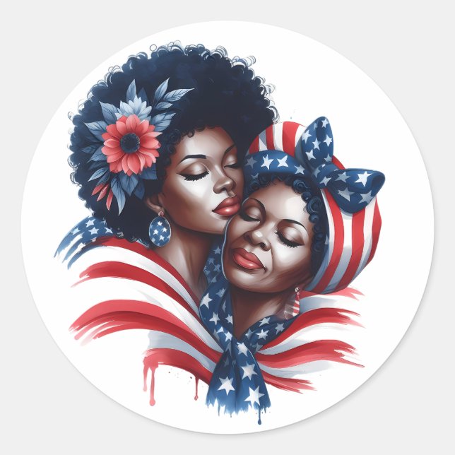 Adesivo Redondo Dia da Mãe Patriótico (Frente)