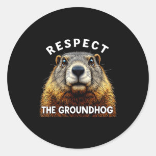 Adesivo Redondo Dia da Marmota Respeite a Marmota _2