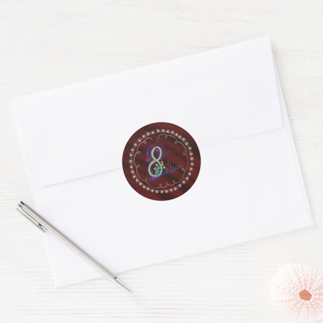 Adesivo Redondo Dia da Mulher (Envelope)