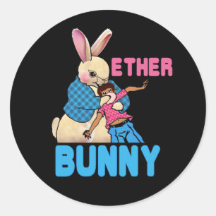 Adesivo Redondo Dia da Páscoa de horror do Criminoso Ether Bunny K