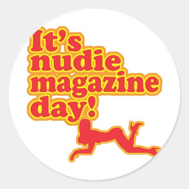 Adesivo Redondo Dia da Revista Nudie! (Frente)