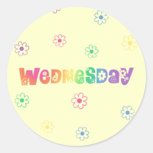 Adesivo Redondo Dia da Semana da Bonita Quarta-Feira