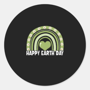 Adesivo Redondo Dia da Terra 2022 Feliz Dia da Terra Arco-Íris