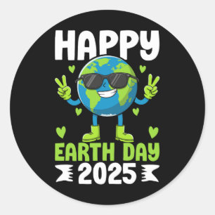 Adesivo Redondo Dia da Terra 2025 Feliz Dia da Terra Salve O Plane