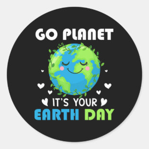 Adesivo Redondo Dia da Terra 2025 Ir Planeta É o Dia da Terra