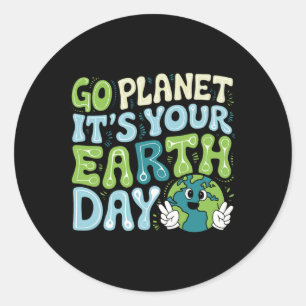Adesivo Redondo Dia da Terra 2025 Ir Planeta É o Dia da Terra Home