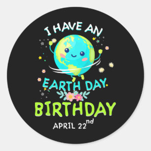 Adesivo Redondo Dia da Terra 22 de abril, aniversário verde
