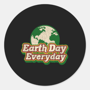 Adesivo Redondo Dia da Terra 51º Aniversário Planeta Cuta Te