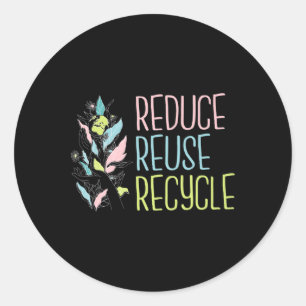 Adesivo Redondo Dia da Terra A Terra do Reciclar de Reutilização R