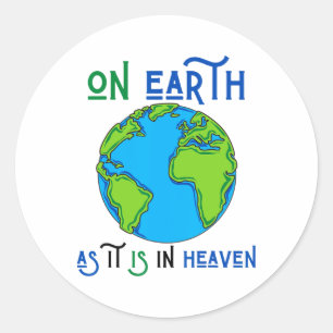 Adesivo Redondo Dia Da Terra Como Está No Planeta De Deus Do Céu L