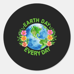 Adesivo Redondo Dia da Terra Dia Floral Dia da Terra Dia 2025 Salv