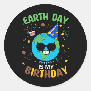 Adesivo Redondo Dia da Terra é meu aniversário 3