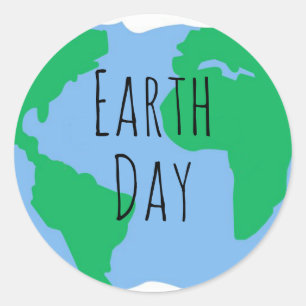 Adesivo Redondo Dia da Terra - Meio Ambiente