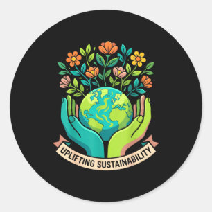 Adesivo Redondo Dia da Terra natureza amor ecológico ambiental