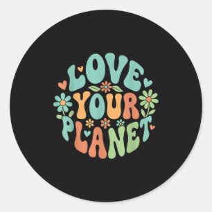 Adesivo Redondo Dia da Terra natureza amor ecológico ambiental