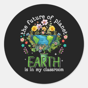 Adesivo Redondo Dia da Terra O Futuro do Planeta Terra Está na Min